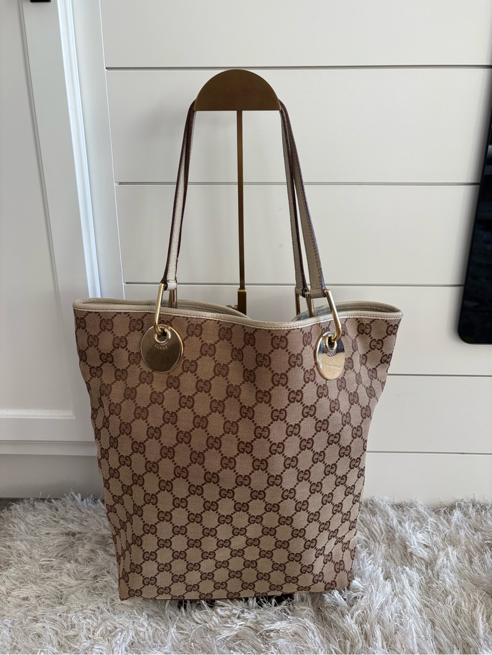 MOTHERS DAY SALE 
Gucci Beige Monogram Tote Bag